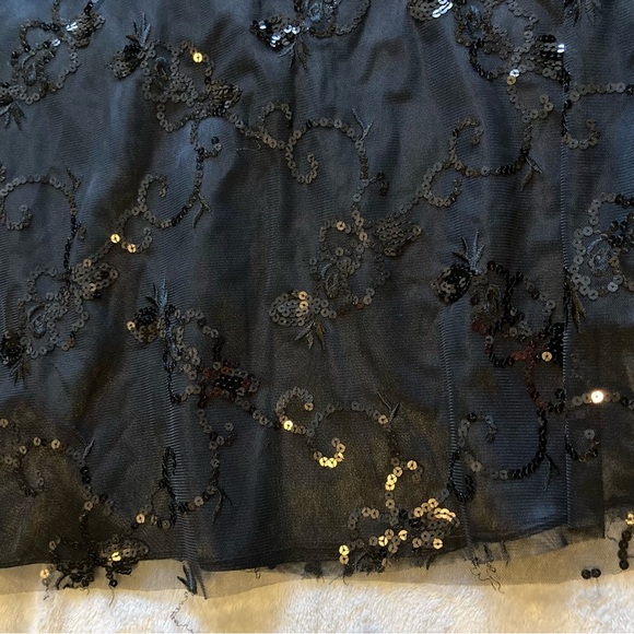 Adrianna Papell Evening Essentials Black Sequin Midi Skirt - Picture 5 of 13